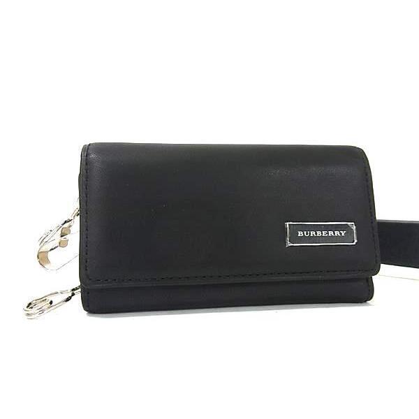 Burberry Leather Triple Key Holder Black